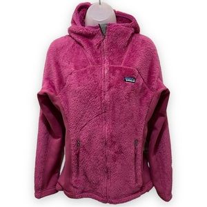 Patagonia Women’s R3 Hi-Loft Hoodie Fleece Full Zip Jacket, Size Medium, Pink